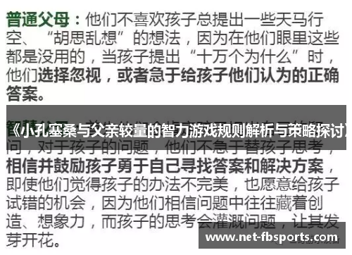 《小孔塞桑与父亲较量的智力游戏规则解析与策略探讨》